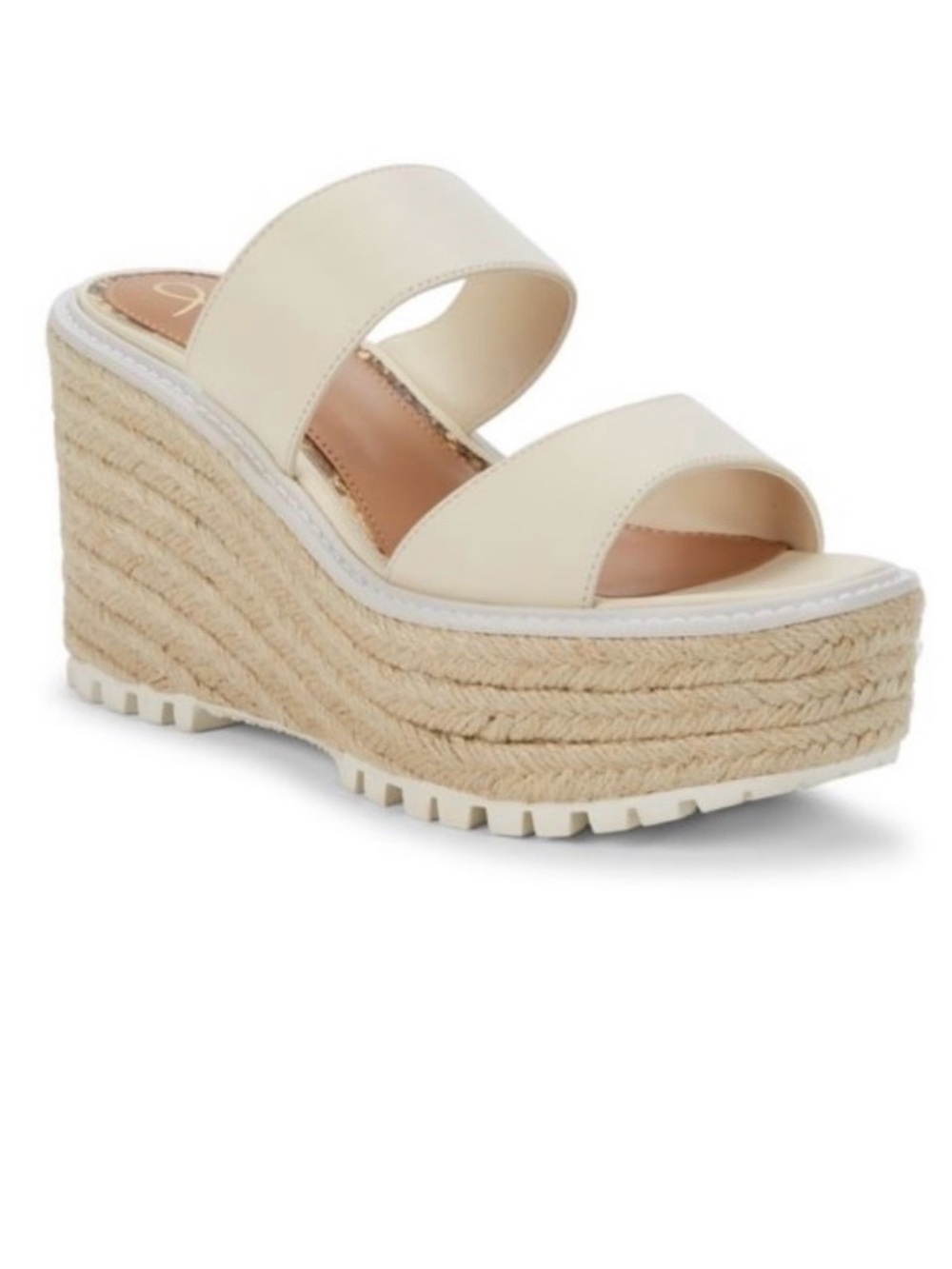 Sam Edelman Women's Cream Double-Strap Espadrille Wedge Sandal NWOT